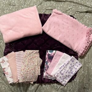 Baby Girl Blanket/Burp Cloth Lot
